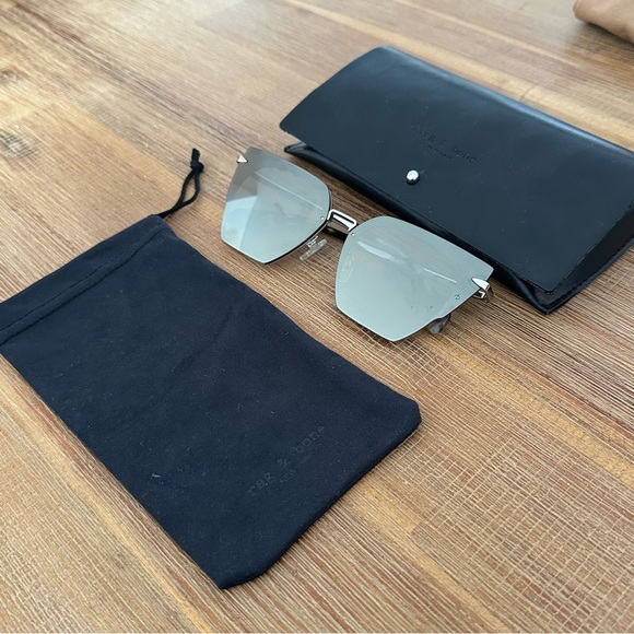 Rag & Bone Silver Mirrored Sunglasses - Cat Eye - Picture 9 of 10